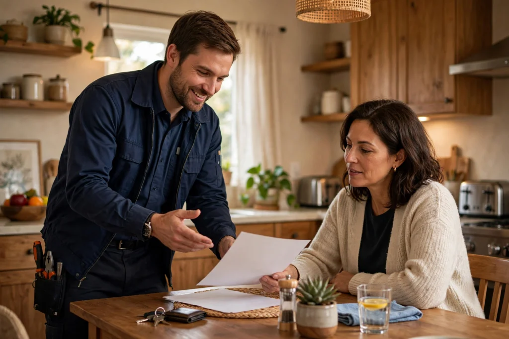 Homeowner reviewing air duct cleaning cost estimate and pricing factors